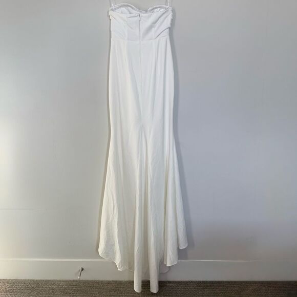 NWOT Lulus To Be Yours Ivory Strapless Pleated Mermaid Maxi Dress Size Small - Picture 7 of 11